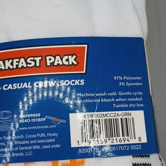 General Mills cereal crew socks 5pc set bundle Lucky charms Cocoa Puffs - Picture 4 of 6